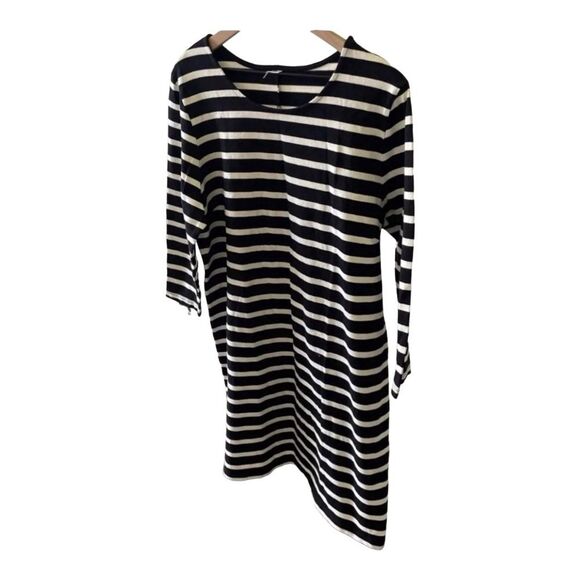 Old Navy Striped Tunic Top 3/4 Sleeve Casual Everyday Black White XL - Picture 5 of 8